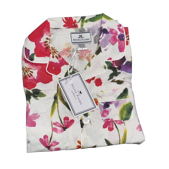 Petite Plume Baby Floral Pajama Set Cotton Multi-Color Long Sleeve Button-Down S - Picture 6 of 9